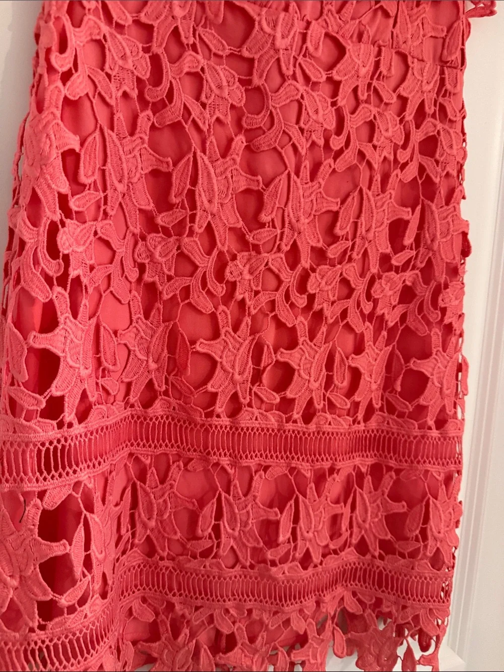 Astr Floral Lace Mini Dress in Coral Pink - Picture 2 of 3